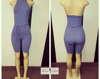Lilac Biker short jumper w/ belt