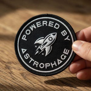 Powered by Astrophage Embroidered Patch, Project Hail Mary Sci-Fi Iron On (3-9 Inches)