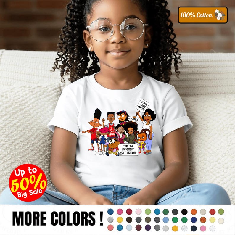 Comfort Color 2026 Black Cartoon Characters Shirt, Juneteenth Tee ...