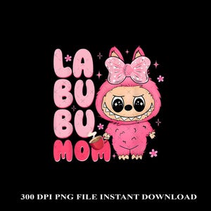 Mama Pink Cartoon Character Png, Mama Monster Doll on Sleeve Png, Mama Png, Mother Day Png, Mom Png, Mothers Day Gift,Mother's Day Png