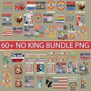 Más de 60 megapaquetes PNG de "No Kings in America", descarga digital de protestas contra Trump, PNG de democracia patriótica, "No Kings in America", "No es mi presidente"