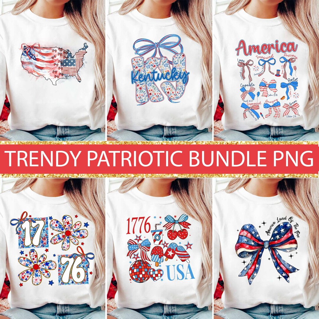 4th of July PNG Bundle Patriotic & Retro America Clipart, Memorial Day ...