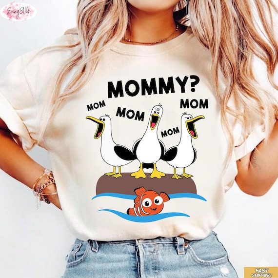 Mommy Mom Mom Seagull Shirt, Motherhood Humor Graphic Tee, Mothers Day Gift Top