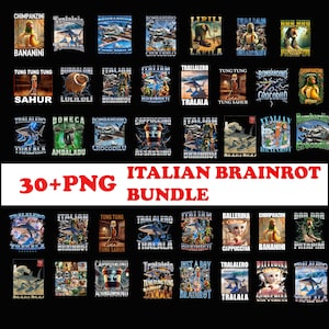 Italian Brainrot Homage Png Bundle, Italian Brainrot Shirt Png, Brainrot Vintage shirt Png, Unhinged Clothes, Weird Tee, Meme Shirt Png