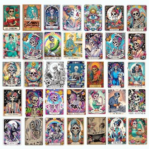35+ Funny Tarot Card PNG Bundle, Sarcastic Sweary Skeleton Skull, Snarky Witchy Tarot, Trendy Sublimation Design, Adult Humor Sarcasm PNG