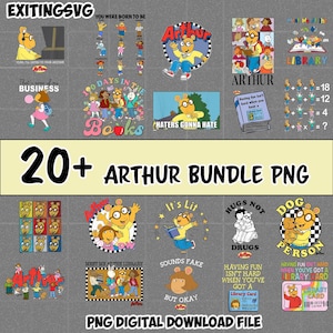 20+Arthur Bundle Png, Read Children's Books Teacher Png, Teacher Life Png,Gift For Teacher,Teacher Png, Book Lover,Librarian Png,Cartoon Png