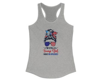 Trump Girl Amerikanische Flagge Tank Top: Vaterländisches ärmelloses Shirt