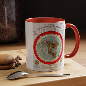 Gleasons Vintage Flat Earth Map Conspiracy koffiemok - 11oz, 15oz, True Realm Earth-mok, antieke kaart van de wereld, Flat Earth Theory-mok