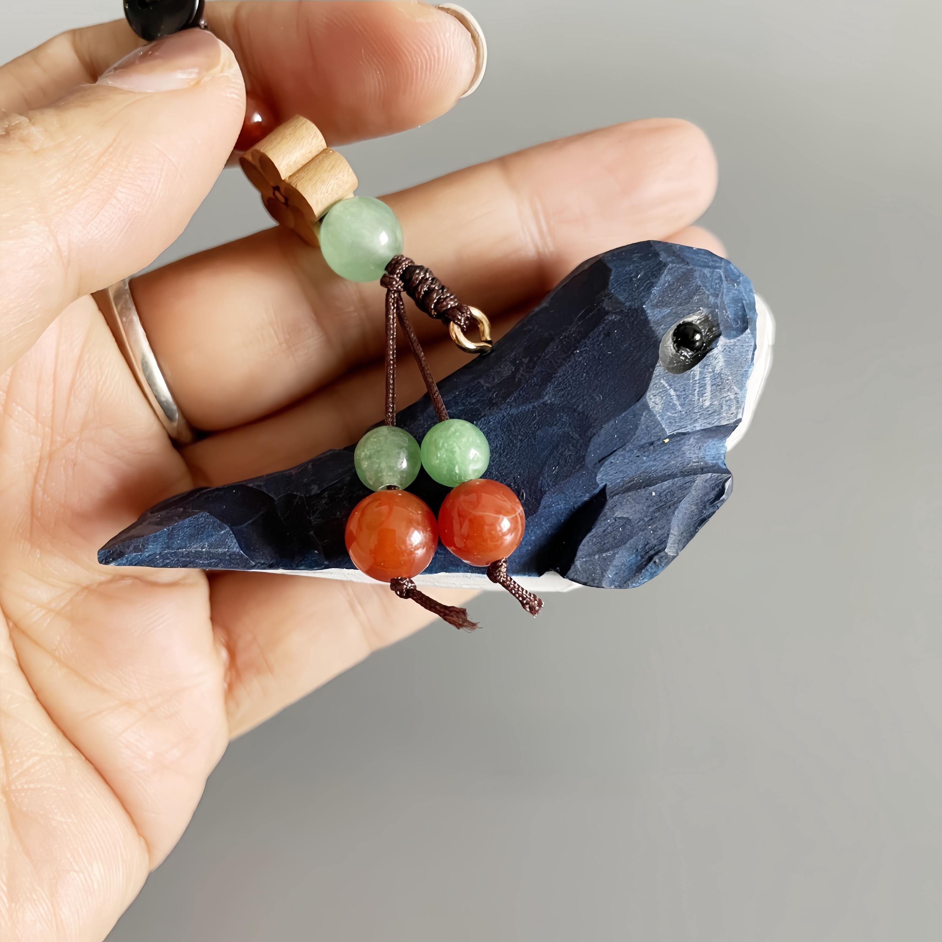 Wooden Blue Whale Keychain - Ocean Themed Car Key Chain Or Backpack Charm, Cute Gift For Sea Lovers - View #4