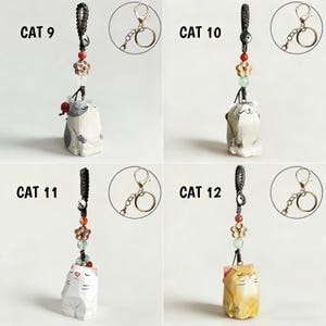 Handmade Wooden Cat Keychain,Custom Name Pet Keychain,Bag Charms,Car Keyring,Car Accessories,Lucky Purse Charms,Gift to Cat Lover image 16