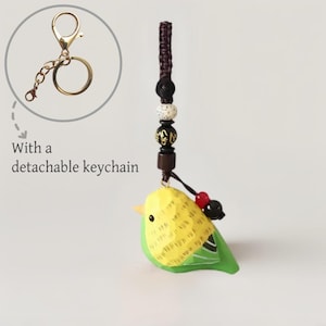 Handmade Wooden Carved Bird Keychain,Bag Charms Keychain,Handcraft Wooden Carving Pendant,Birthday Gift for Her Men Family