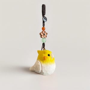 Porte-clés perroquet en bois fait main - Mignon et créatif. Idéal pour voiture/sac d'école, cadeau parfait pour les amateurs d'oiseaux. Cadeau idéal pour un ami, un ami ou un membre de la famille