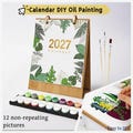 DIY Painting Desk Calendar 2027, Plant Wall Calendar, Eco-Friendly Paints, Gift for Family Friends, Paint by Numbers Monthly Calendar