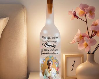 Personalisierte Foto Flaschenlampe: Gedenkgeschenk, Benutzerdefinierte Nachtlicht Flaschenlampe, Geschenk für Opa, Oma