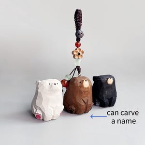 Custom Name Handmade Wooden Bear Bag Charms,Handcrafted Woven Keychains,Phone Chain,Car Charms,Gift for Friend,Bestie,Family,Birthday image 17