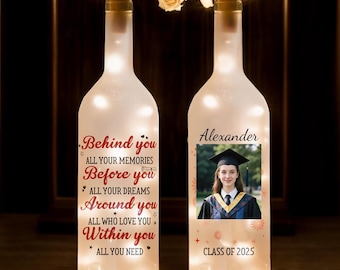 Personalisierte Flaschenlampe, benutzerdefinierte Foto-Tischlampe, vor Ihnen alle Ihre Träume, Glückwunsch-Abschlussgeschenk an sie, Tochter, Freunde, Bestie