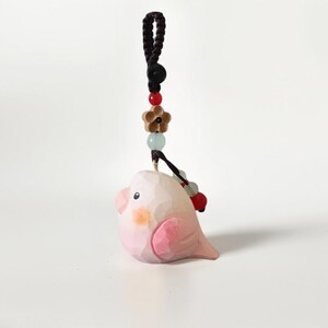 Porte-clés perroquet en bois fait main - Mignon et créatif. Idéal pour voiture/sac d'école, cadeau parfait pour les amateurs d'oiseaux. Cadeau idéal pour un ami, un ami ou un membre de la famille