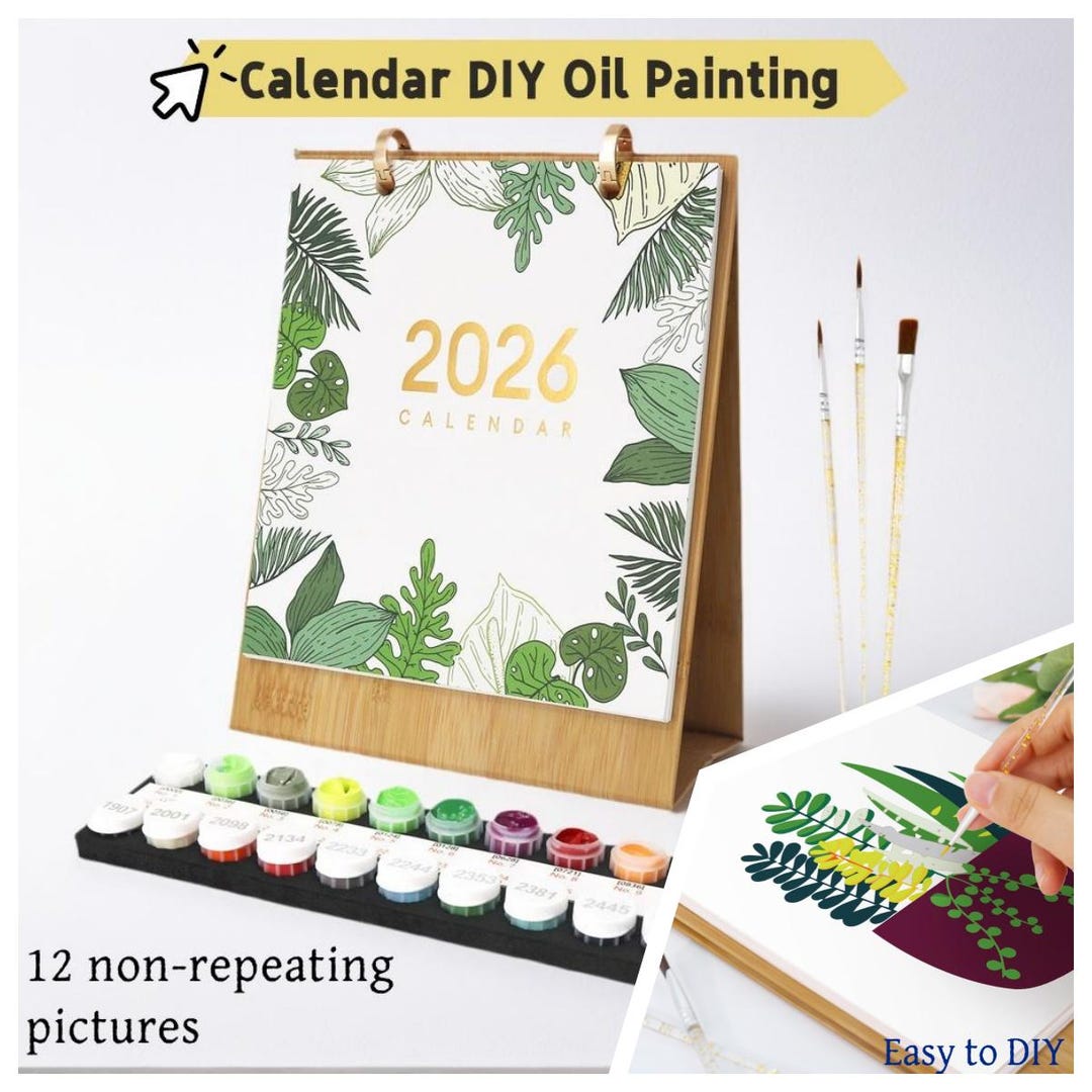 DIY Painting Desk Calendar 2026, Plant Wall Calendar, Eco-friendly ...