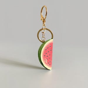 Hand - Carved Wooden Watermelon Keychain-Perfect Summer Accessory! Ideal for Keys, Bags. Hand - Painted with Vivid Colors.Gift for All Ages.