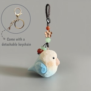 Handmade Wooden Parrot Keychain - Cute & Creative. Ideal for Car/Schoolbag, Perfect Gift for Bird Lovers.Ideal Gift to Friend,Bestie,Family