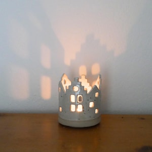 Modello di ceramica per casette portacandele / costruzione di lastre / portacandele / portacandele natalizio / modello stampabile / ceramica fai da te a casa immagine 9