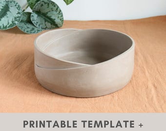 Wrap Bowl pottery template for slab building | printable ceramic template with photo tutorial for large serving bowl | diy pottery