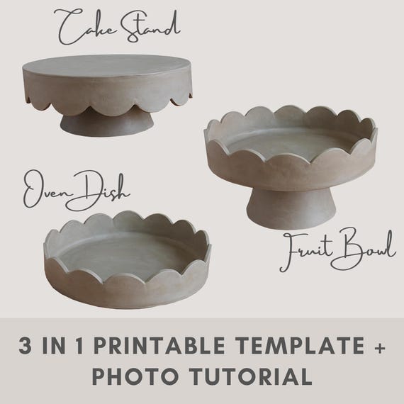 3 in 1 pottery template cake stand, oven dish, fruit bowl | slab building tutorial | printable template | diy pottery