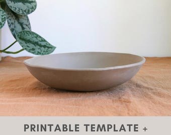 Sjabloon voor diep bord aardewerk | zelfstudie platen bouwen | keramisch gereedschap | soep pasta saladekom | Serveerschaal |afdrukbaar sjabloon diy aardewerk