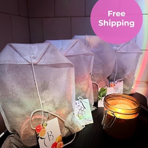 Natural SPA-badzakjes – thee + zout + kruiden (set van 3) | Aromatisch badtheezakje - natuurlijke ontspanning - gratis verzending naar Nederland