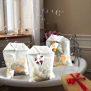 Relaxation Sachets with Dried Herbs & Salt | Natural Bath Tea Gift Set – , Tea bags for baths 4 pcs | Free USA Shipping | Original gift