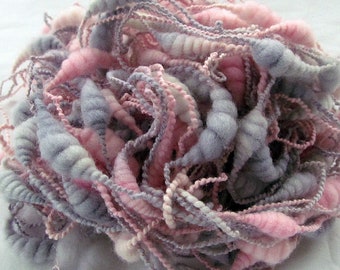 Pink and Gray Beehive Coil Art Yarn