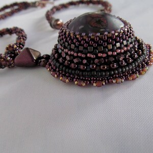 Bead Embroidery Necklace on Kumihimo Chain with Matching Bracelet image 4