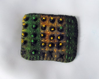 Stitched and Beaded Felt Brooch