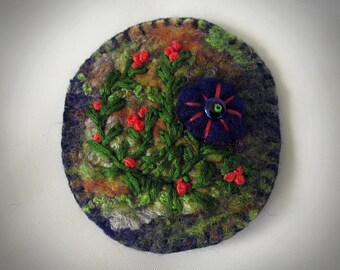 Embroidered Wool Brooch