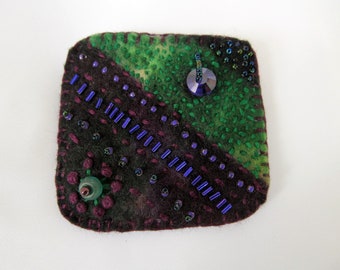 Stitched and Beaded Felt Pin