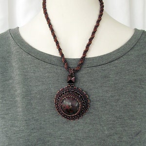 Bead Embroidery Necklace on Kumihimo Chain with Matching Bracelet image 8