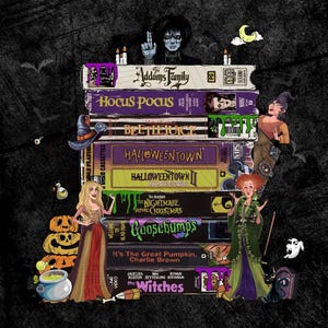 Halloween Filme Hexe VHS Png, VHS Kassetten, Hexe Halloween Geschenk, Halloween Design Png, 90er Jahre VHS Png, Halloween Png im Stil der 90er Jahre