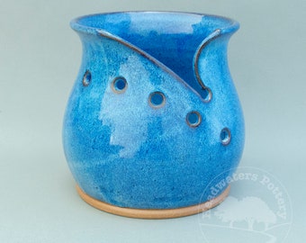 Small blue yarn bowl, small knitting bowl #5