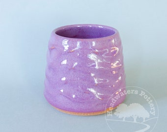 Handmade Stoneware Tumbler, drippy wavy glaze, whiskey glass