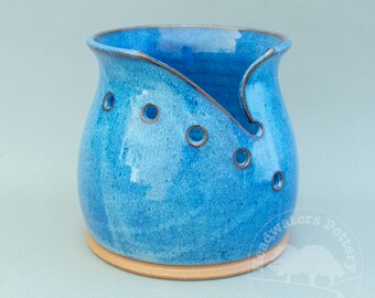 Small blue yarn bowl, small knitting bowl #8