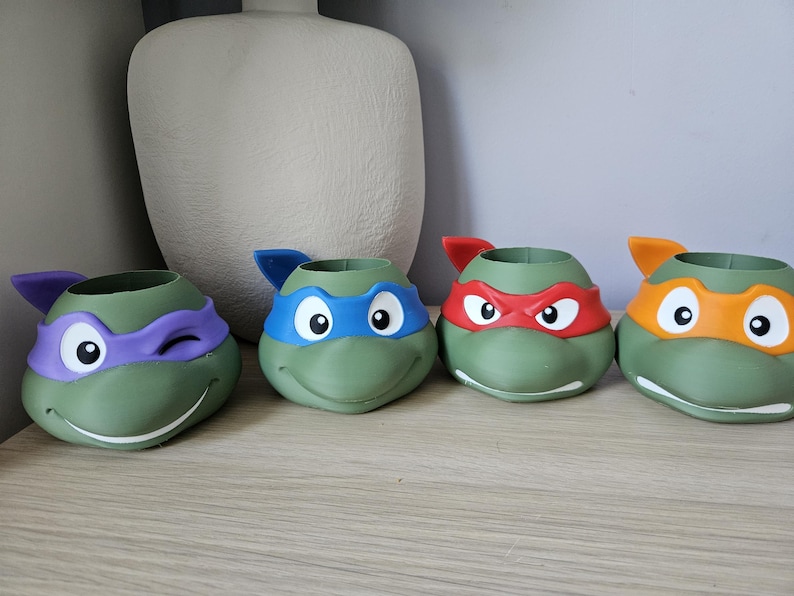 Ninja Turtles Pen Holder & Planter – 3D Printed TMNT Desk Organizer | 4 Designs image 5