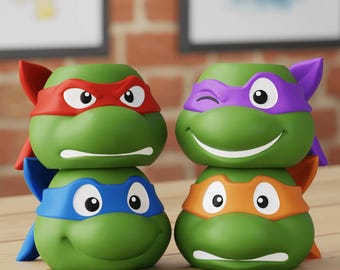 Ninja Turtles Pen Holder & Planter – 3D Printed TMNT Desk Organizer | 4 Designs