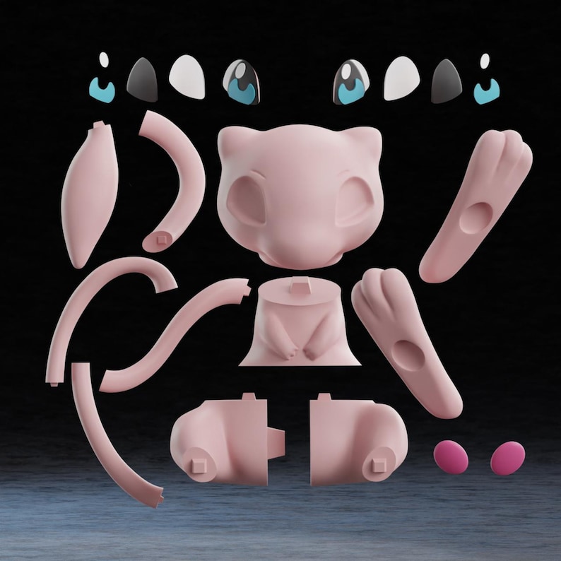 Life-Size 3D Printed Mew Figure | Pokémon Collectible | Classic, Shiny, or Glow-in-the-Dark Version image 5