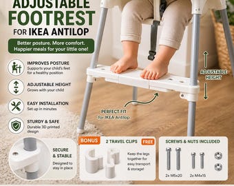 Adjustable Footrest for IKEA Antilop – Ergonomic 3D Printed Support (Screws Included)