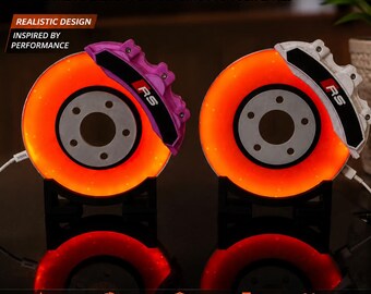 RS6 Inspired Brake Disc LED Lamp | Fully Assembled Car Desk Light | Automotive Garage Decor | Car Enthusiast Gift