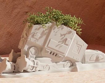 Maceta AT-AT impresa en 3D: decoración de escritorio geek de Star Wars
