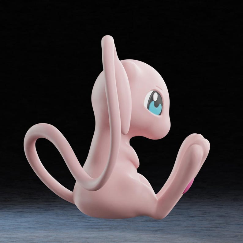 Life-Size 3D Printed Mew Figure | Pokémon Collectible | Classic, Shiny, or Glow-in-the-Dark Version image 3