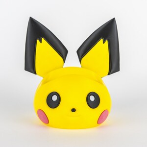 Pu&ograve; includere: Un supporto per telefono giallo a forma di Pikachu, con orecchie con punte nere e accenti rosa sulle guance. Il supporto ha una faccia sorridente con occhi neri e un piccolo naso. Il design &egrave; una rappresentazione a cartoni animati del personaggio popolare.