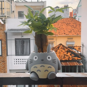 3D Printed Totoro Planter with Moveable Legs: Anime Desk Decor