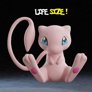 Life-Size 3D Printed Mew Figure | Pokémon Collectible | Classic, Shiny, or Glow-in-the-Dark Version image 1
